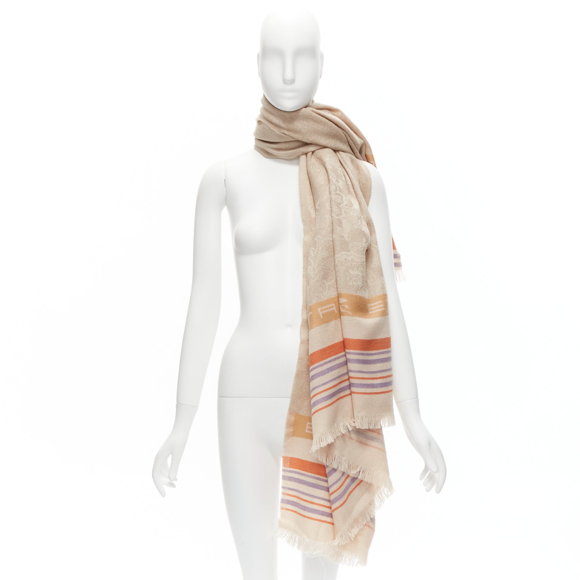 Etro Logo Fringe Scarf - Image 11