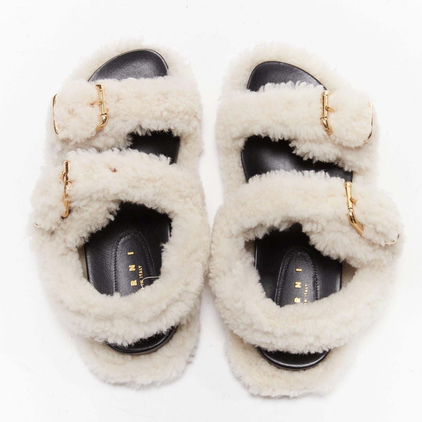 Marni Shearling Strap Sandals - Detail 1