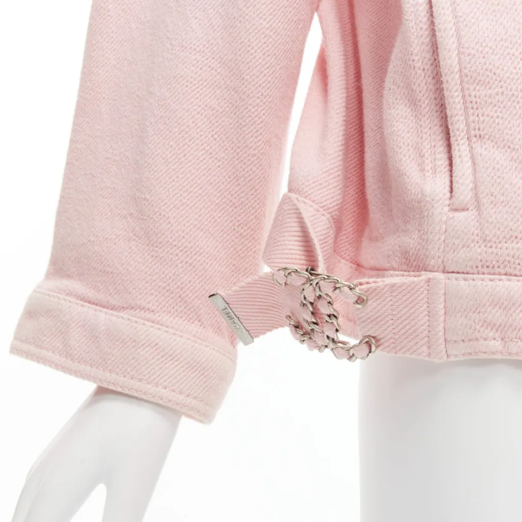 Chanel Pink Oversized Cotton Jacket Pink Cotton Very good - Back View