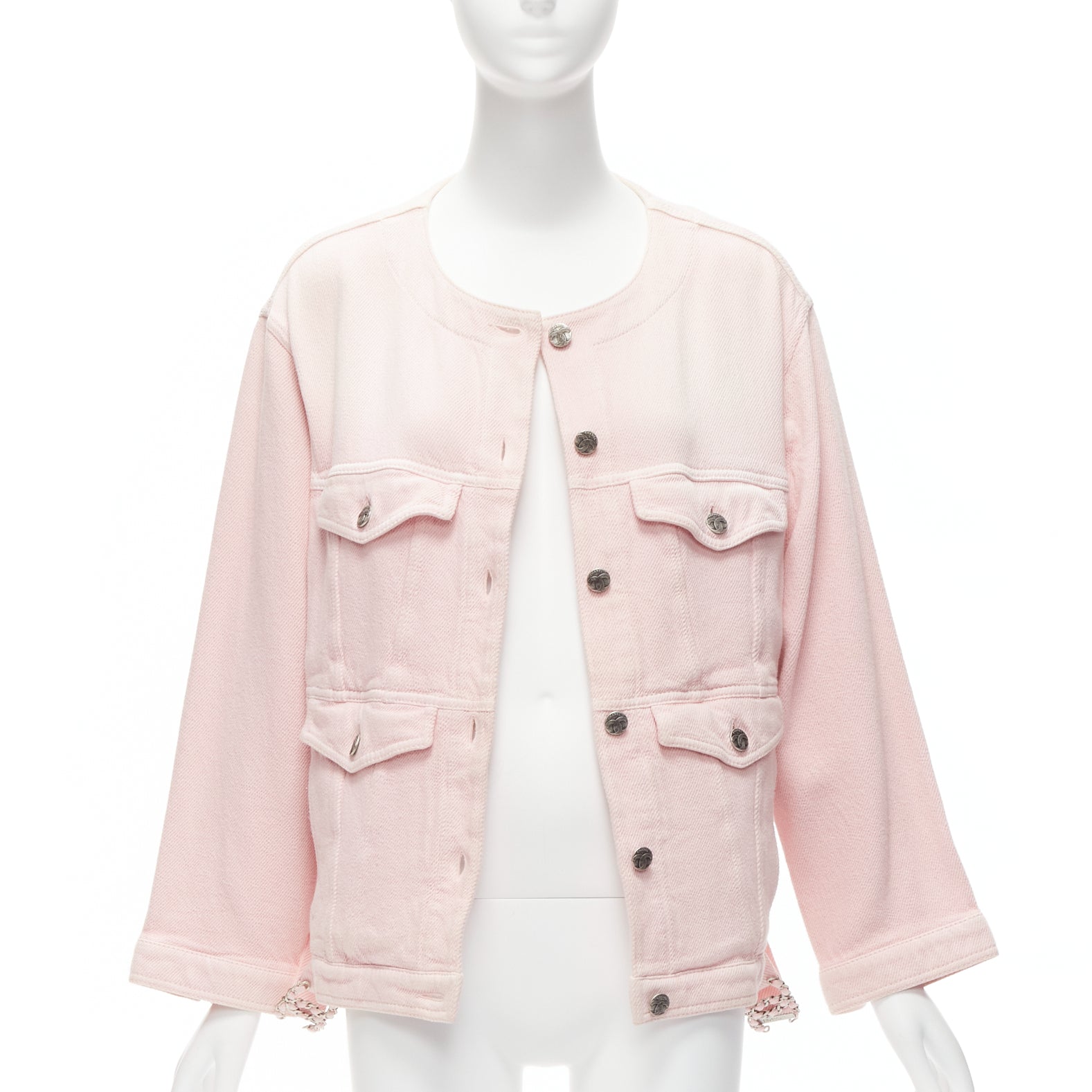 Chanel Pink Oversized Cotton Jacket - Image 6