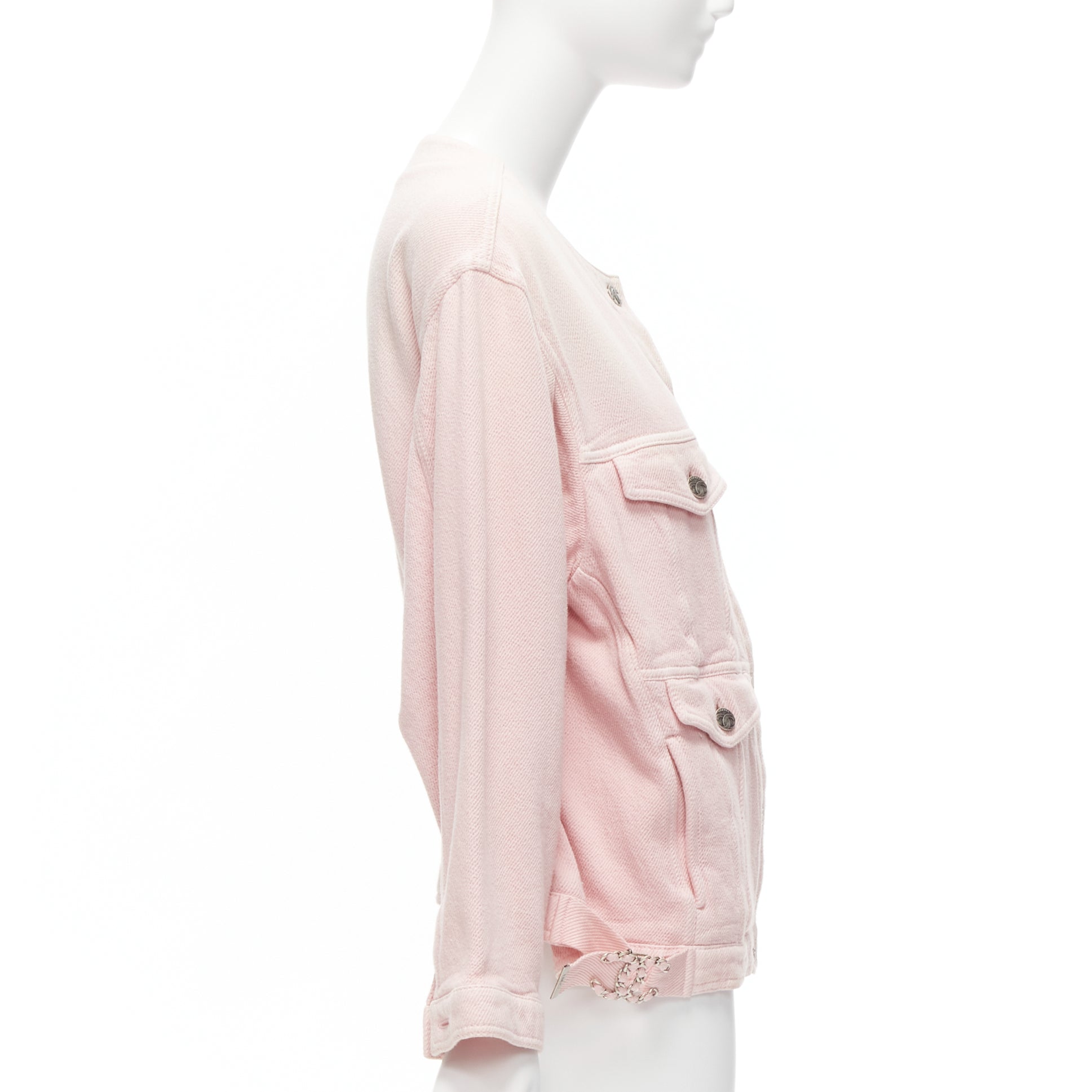 Chanel Pink Oversized Cotton Jacket - Side view