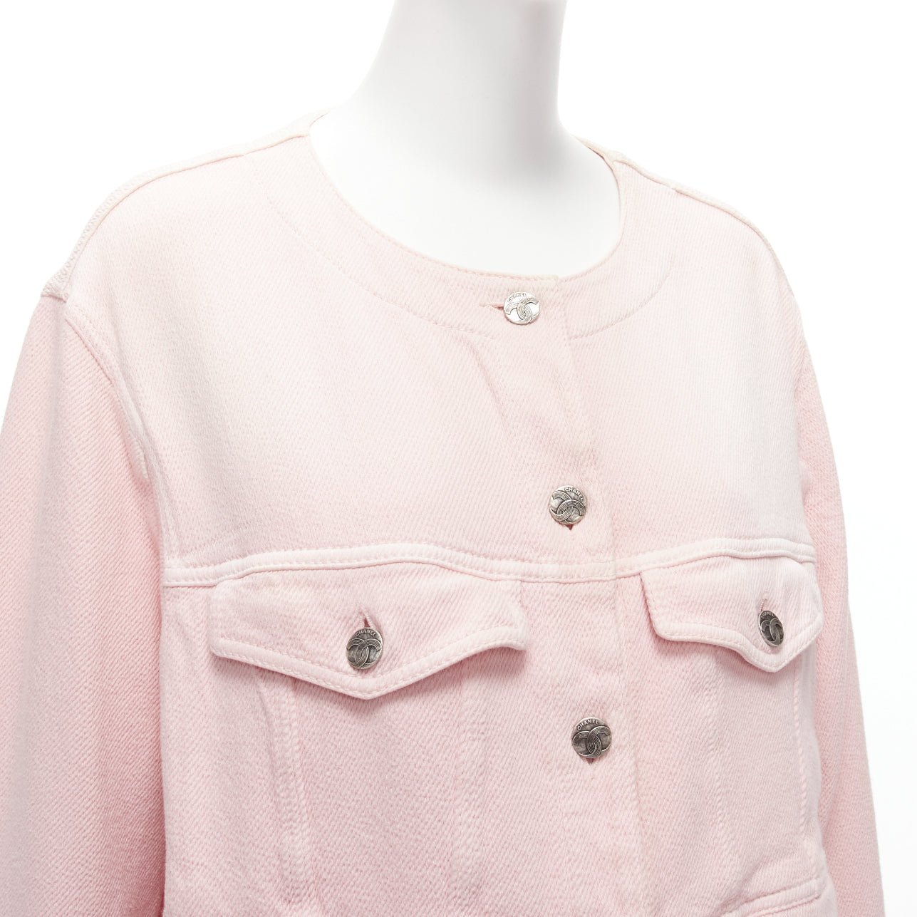 Chanel Pink Oversized Cotton Jacket - Image 10