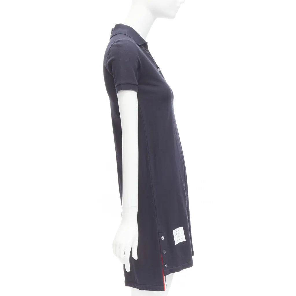 Thom Browne Webbing Polo Dress Navy Cotton Very good - Model View