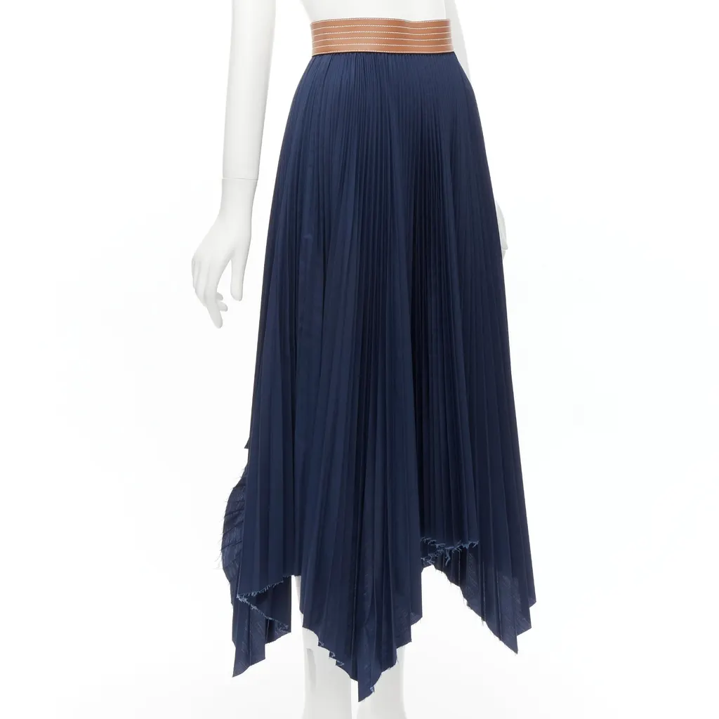 Loewe Leather Pleated Skirt Brown Leather Never worn - Inside View