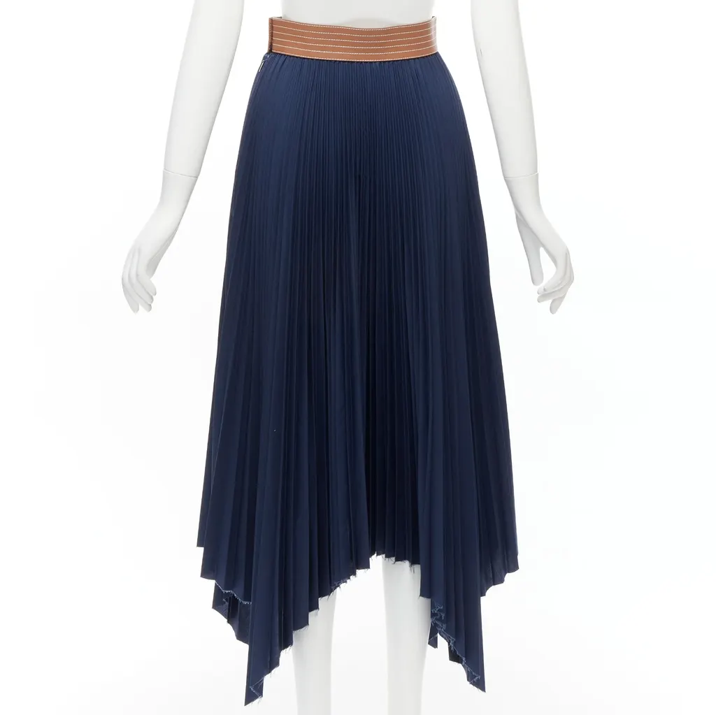 Loewe Leather Pleated Skirt Brown Leather Never worn - Box View