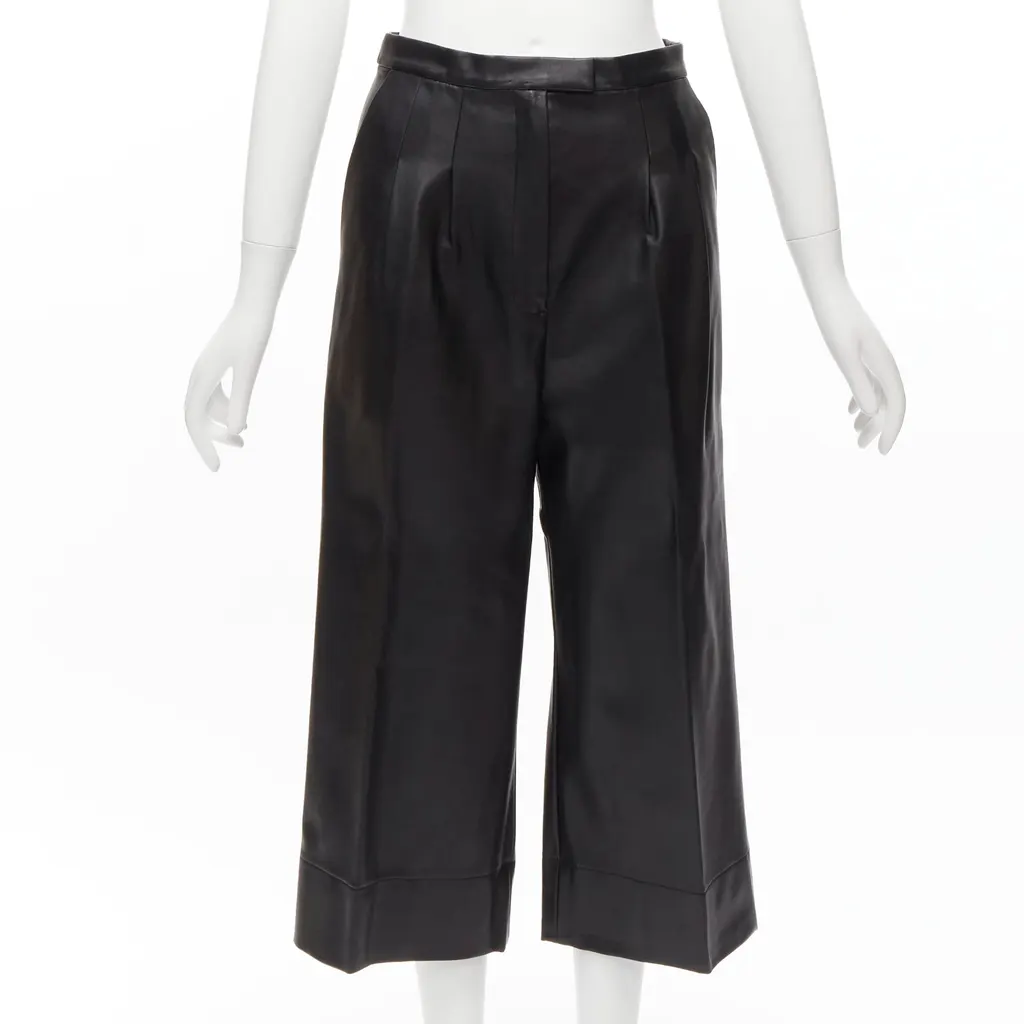 Heidi Merrick Pinstripe Boxer Shorts Black Leather Very good - Front View