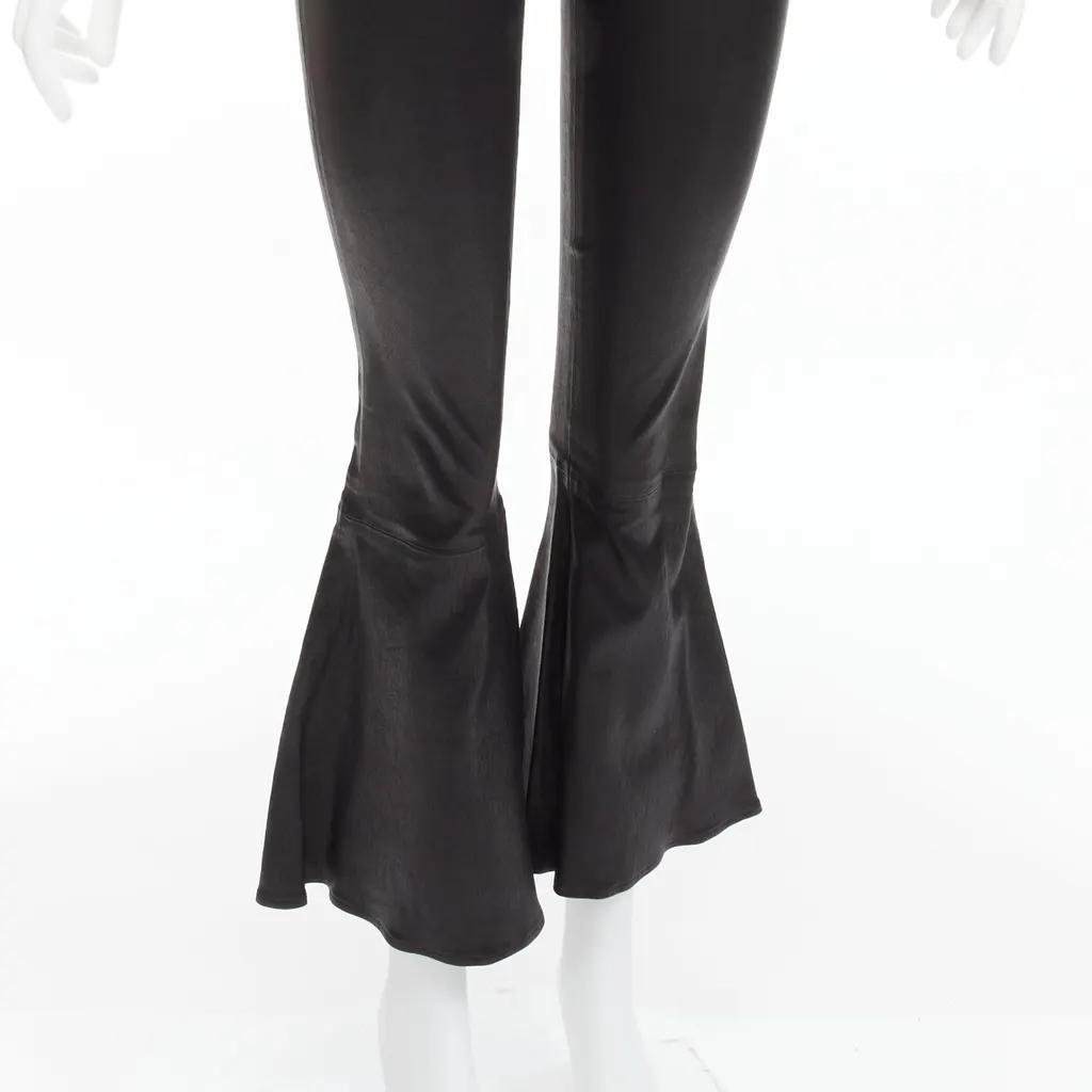 Frame Lambskin Cropped Pants Black Leather Very good - Back View