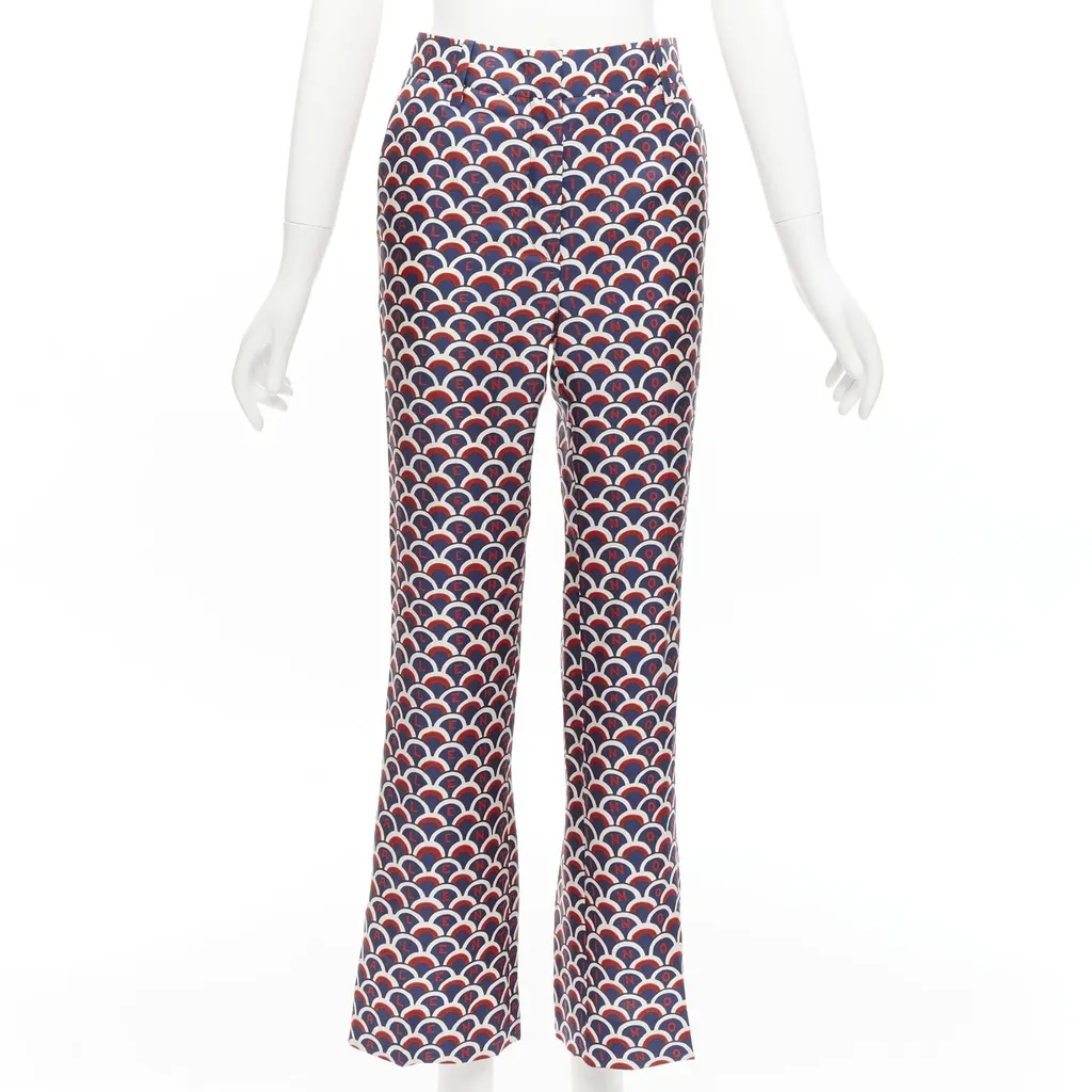 Valentino Animal Print Pants Red Silk Never worn - Front View