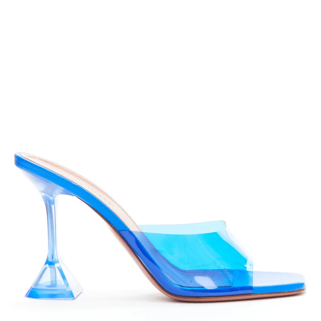 Amina Muaddi Lupita Blue Plastic Never worn - Front View
