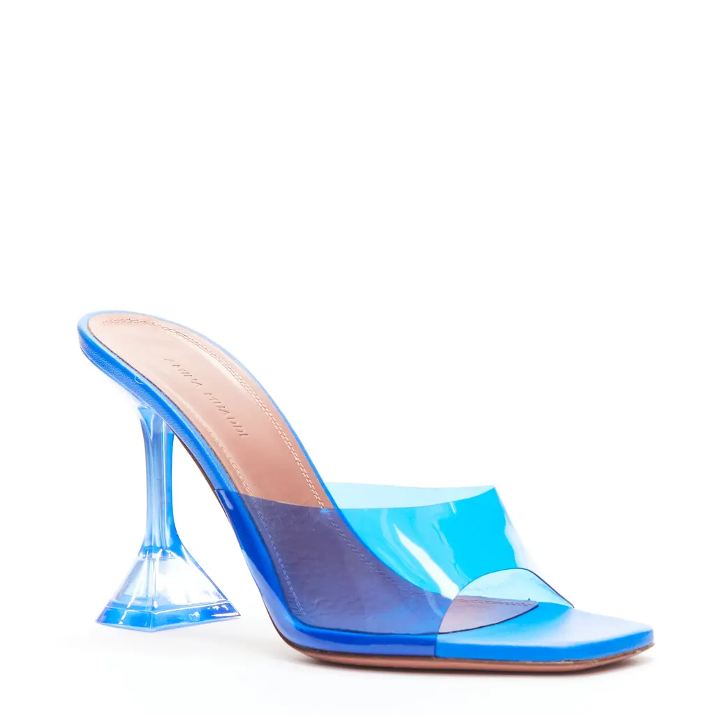 Amina Muaddi Lupita Blue Plastic Never worn - Back View