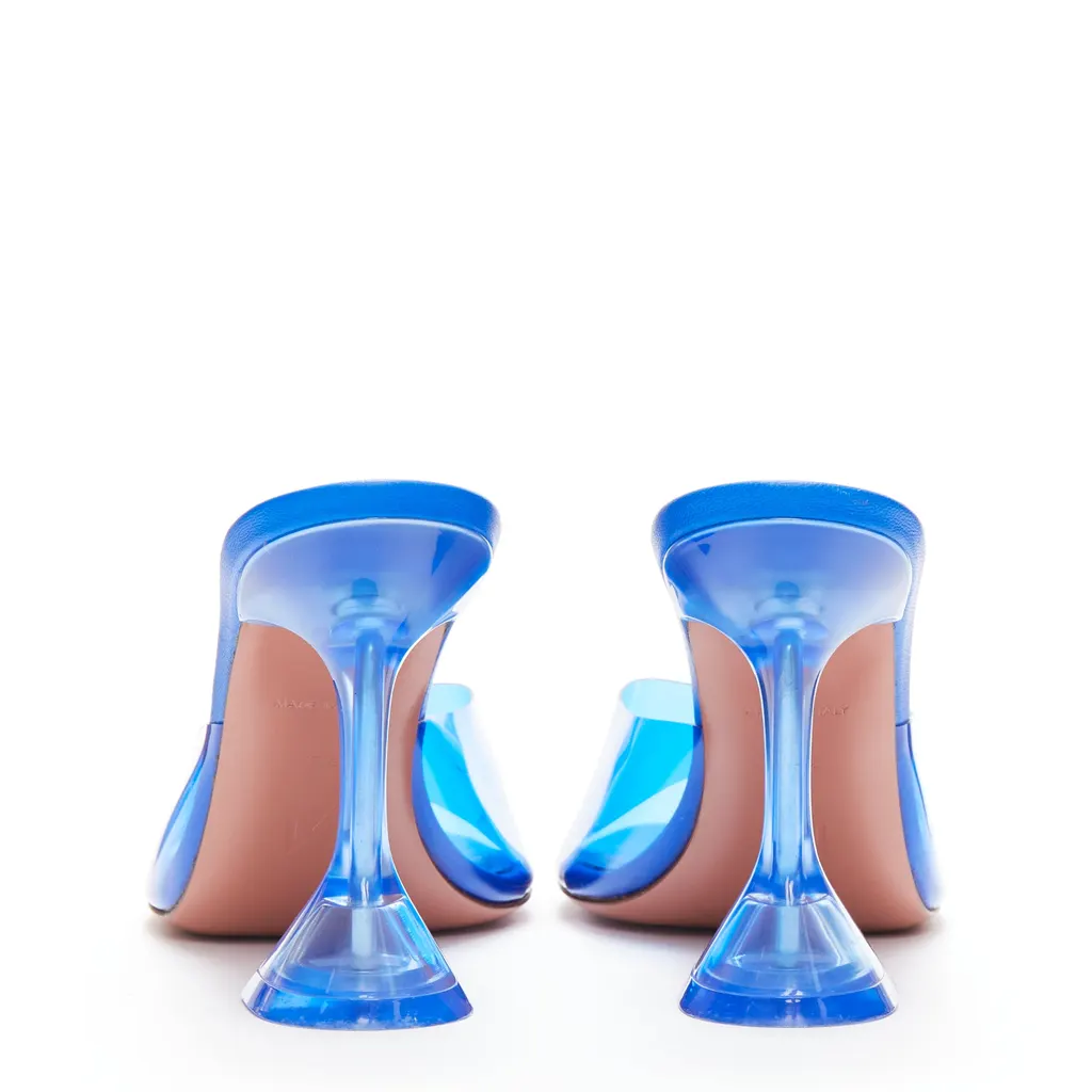 Amina Muaddi Lupita Blue Plastic Never worn - Box View