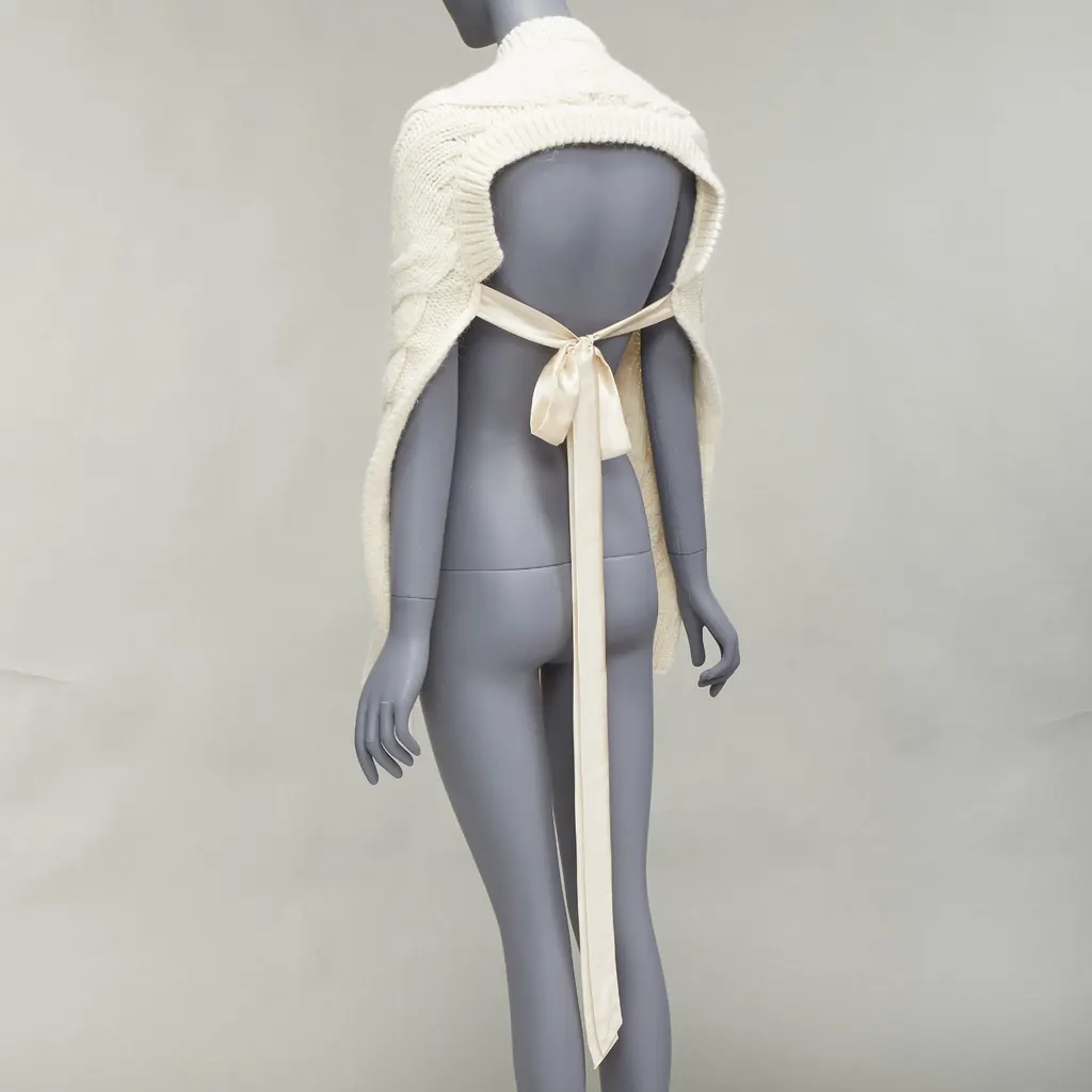 Simone Rocha Ribbon Tie Cable Top Beige Never worn - Box View
