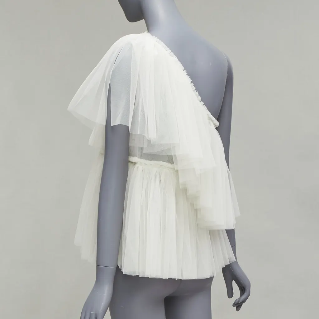 Molly Goddard Tulle Tiered Top Beige Never worn, with tag - Back View