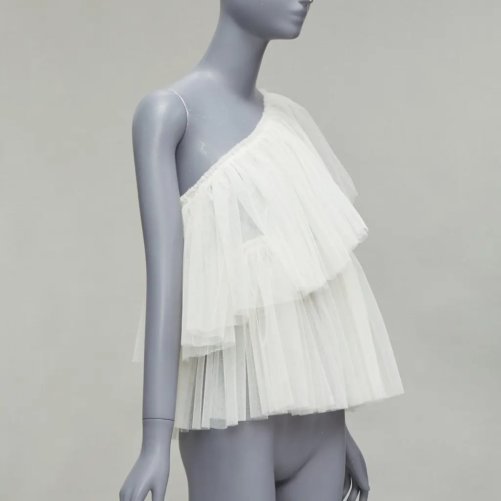 Molly Goddard Tulle Tiered Top Beige Never worn, with tag - Inside View