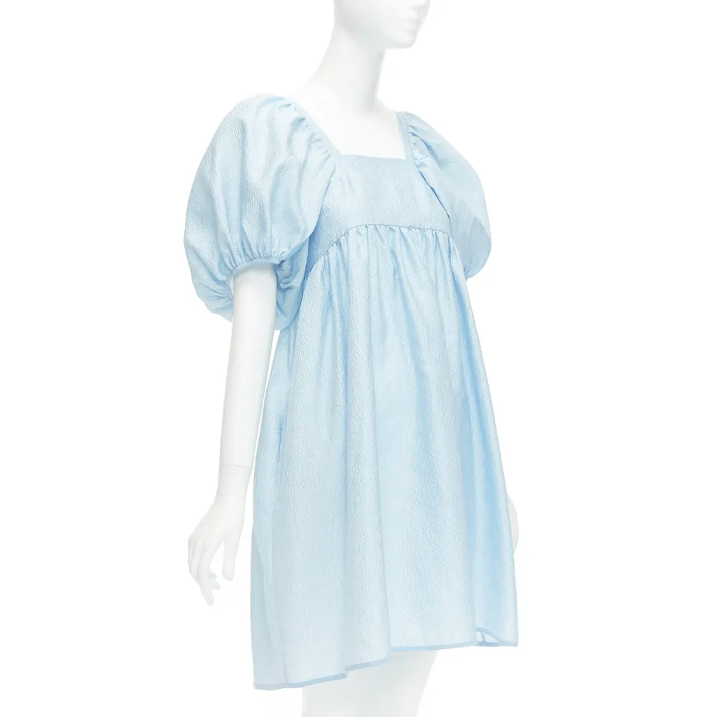 CecIlie Bahnsen Rose Babydoll Dress Blue Silk Never worn - Inside View