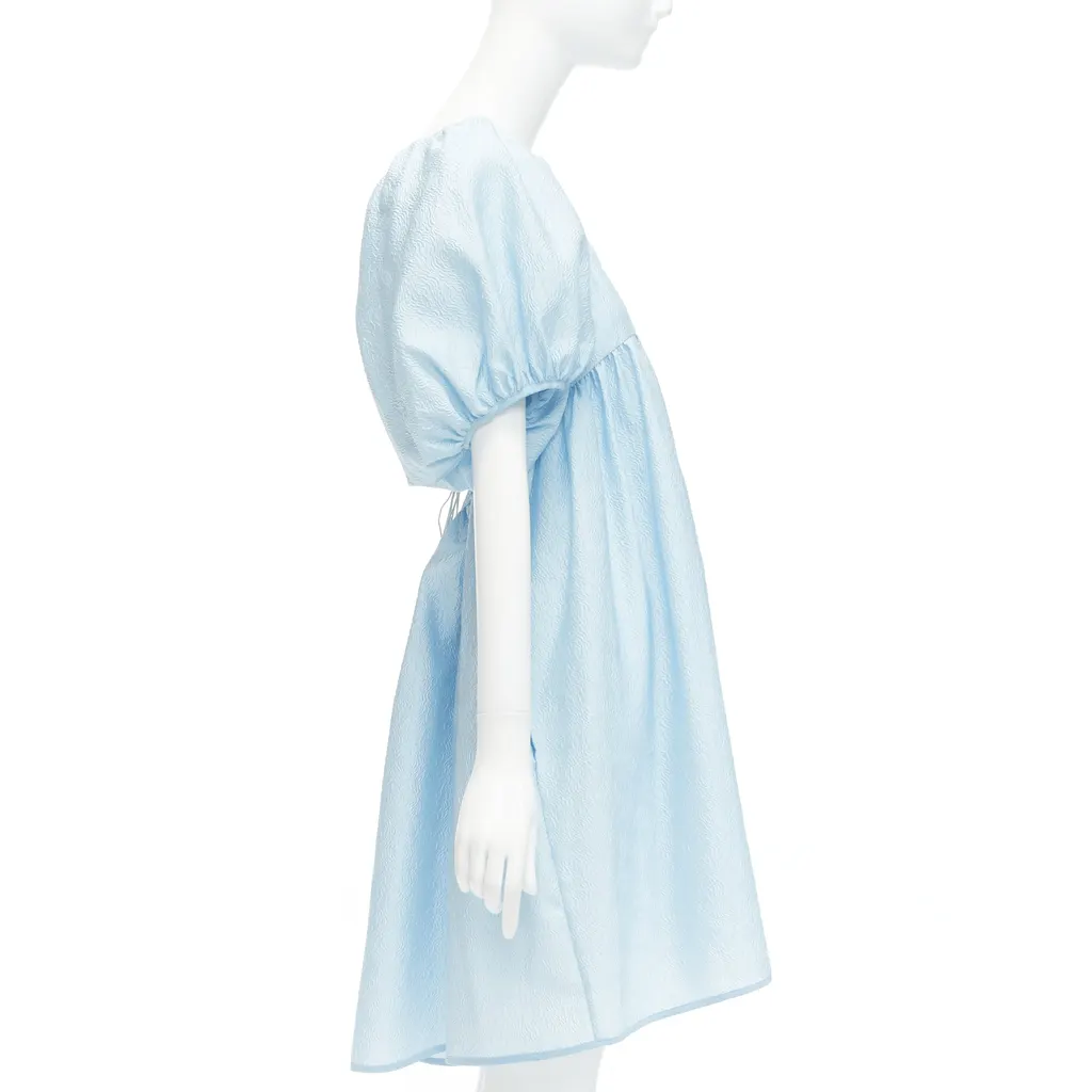 CecIlie Bahnsen Rose Babydoll Dress Blue Silk Never worn - Model View