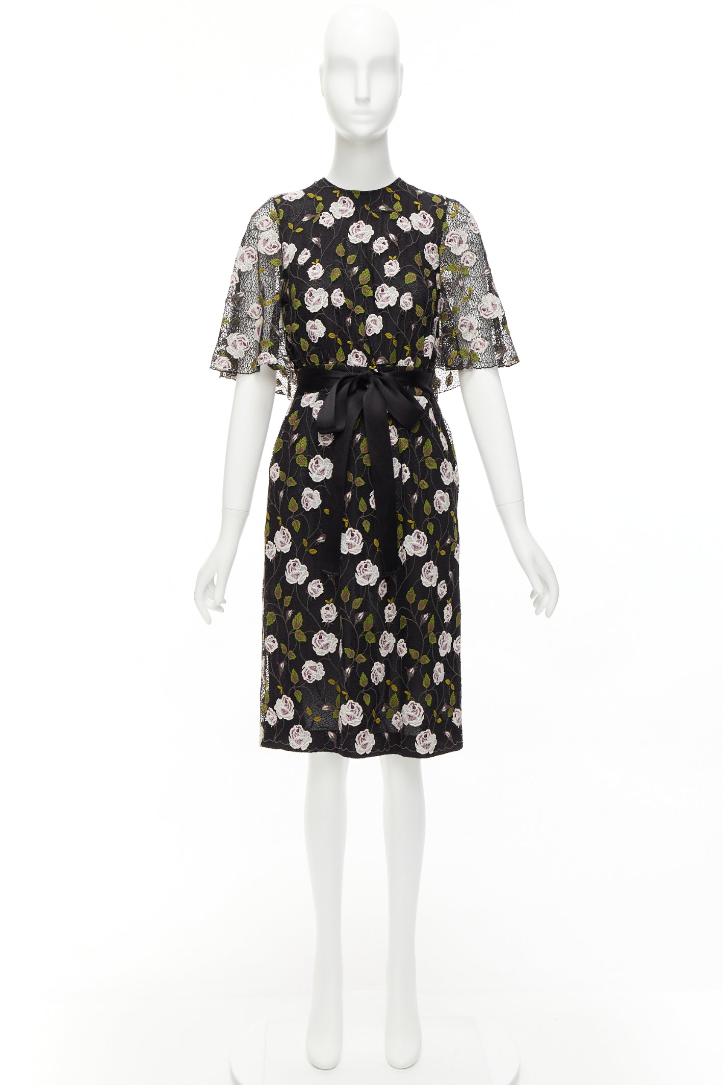 Giambattista Valli Lace Cape Dress - Image 11