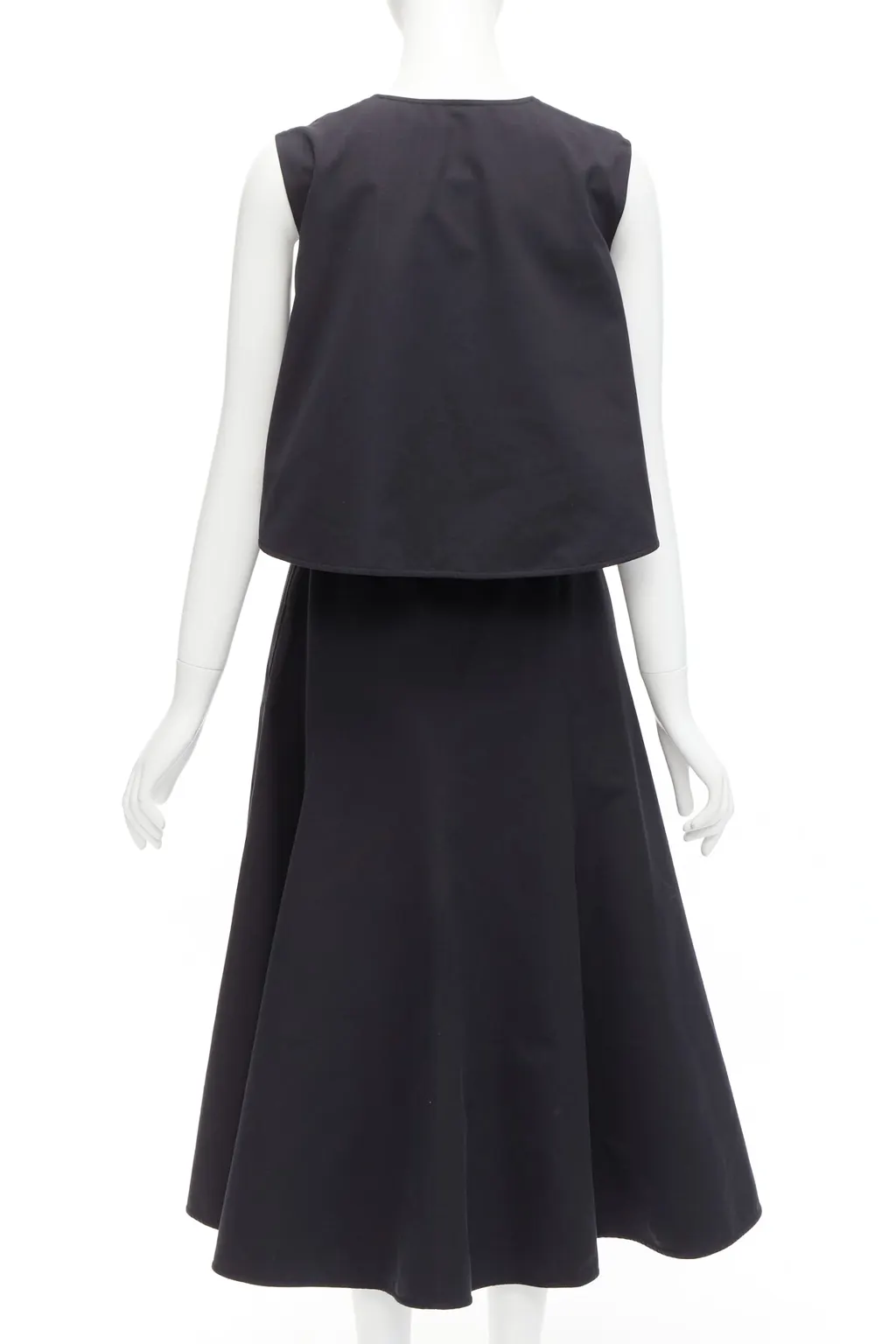 Jil Sander Cape Back Dress Black Cotton Very good - Model View
