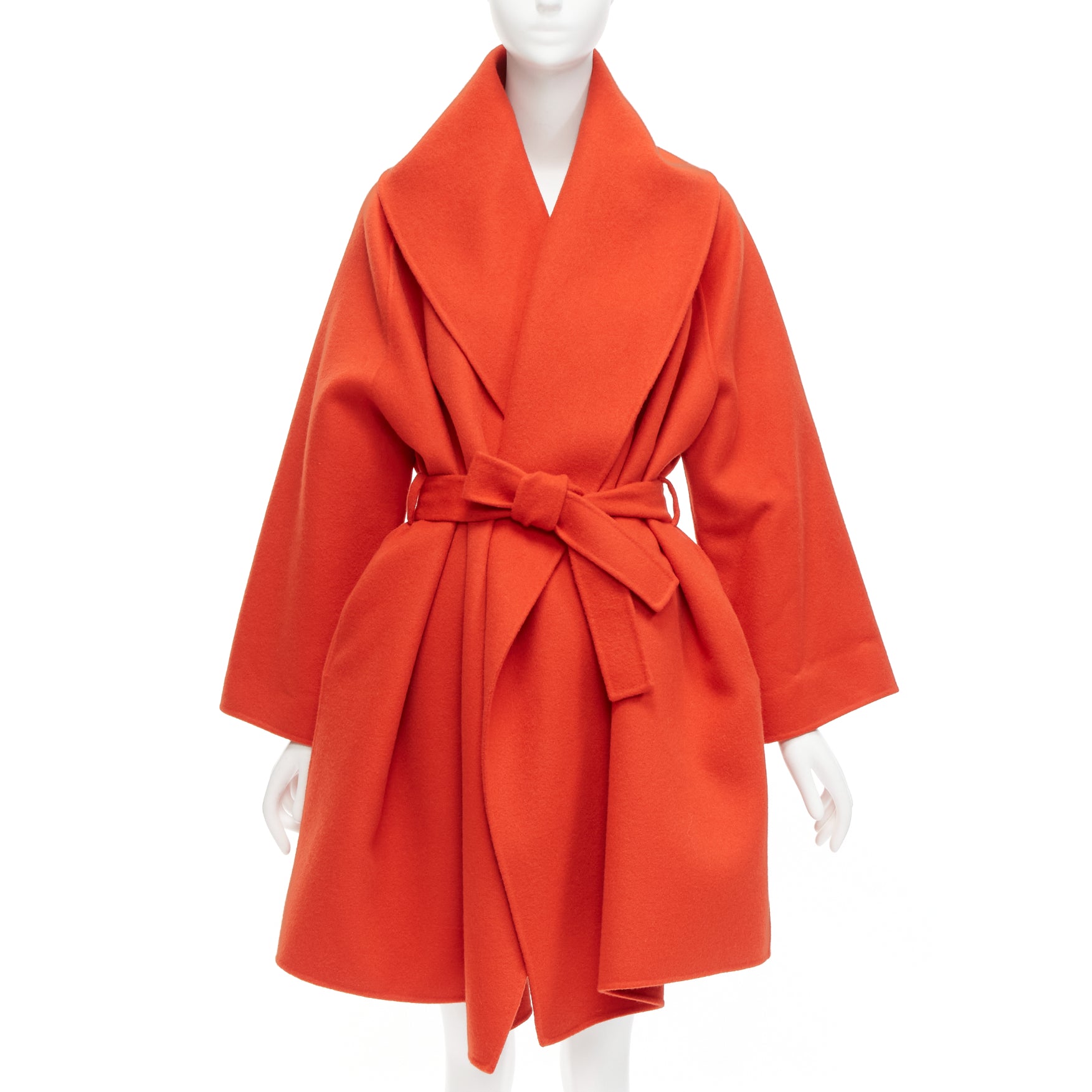 Bottega Veneta Red Cashmere Belted Coat