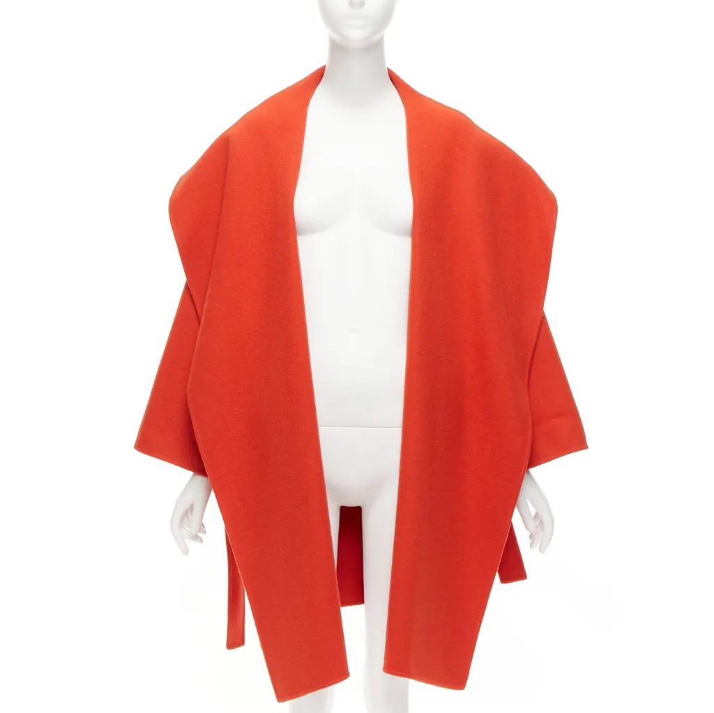 Bottega Veneta Red Cashmere Belted Coat Red Cashmere Never worn - Inside View