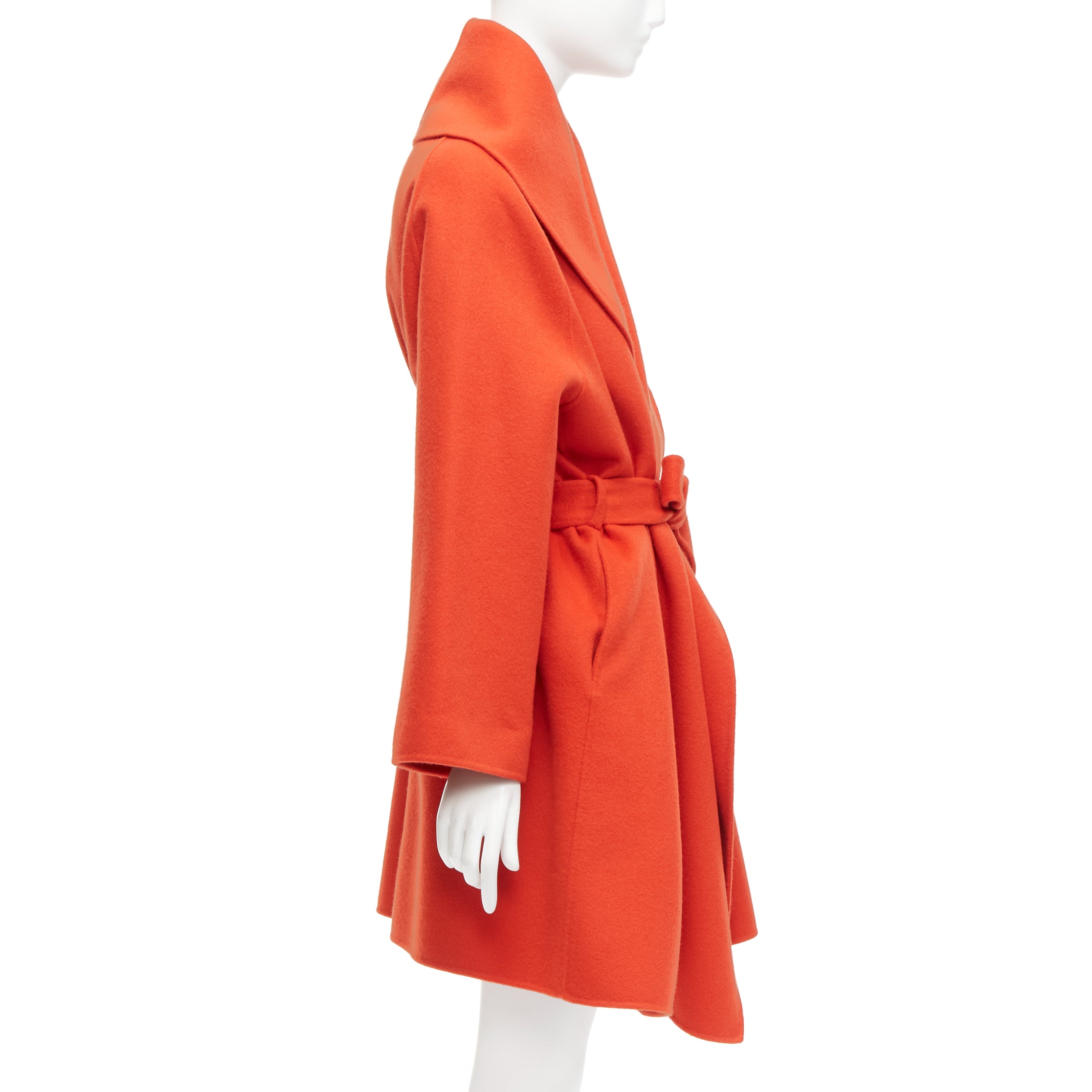Bottega Veneta Red Cashmere Belted Coat - Side view