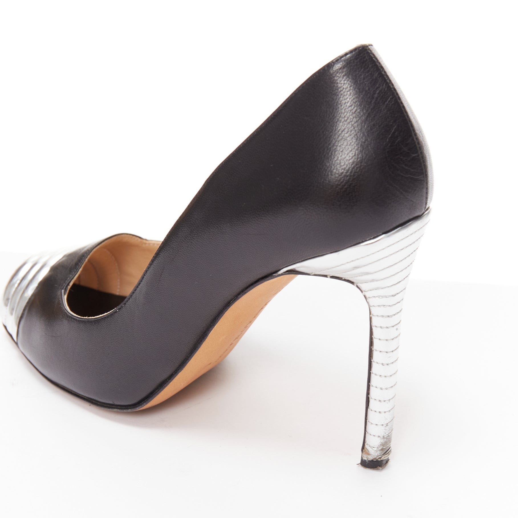 Manolo Blahnik Quilted Peep Pumps - Image 10