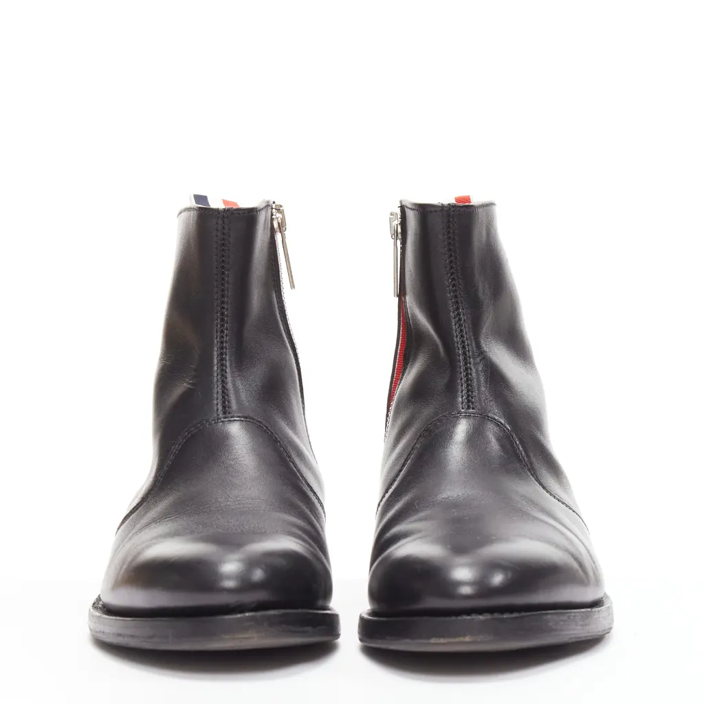 Thom Browne Minimal Tab Zip Boots Black Leather Good - Inside View