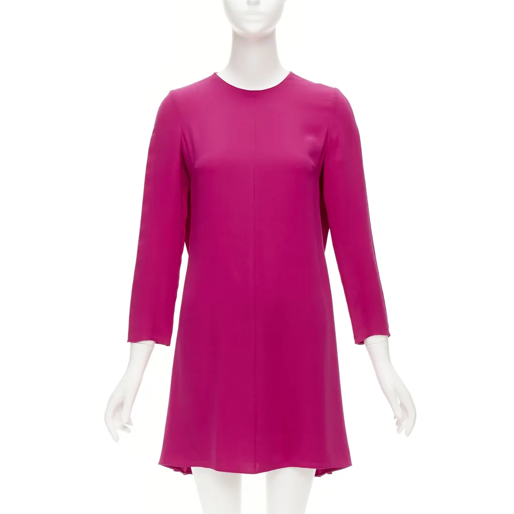 Valentino Keyhole Shift Dress Pink Silk Very good - Front View