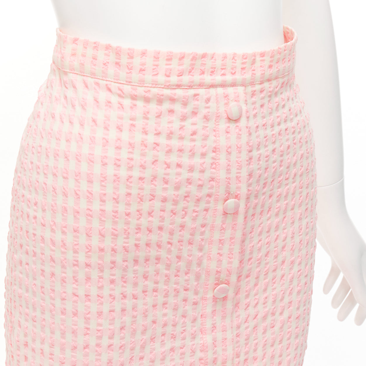 Altuzarra Gingham Button Skirt - Back view