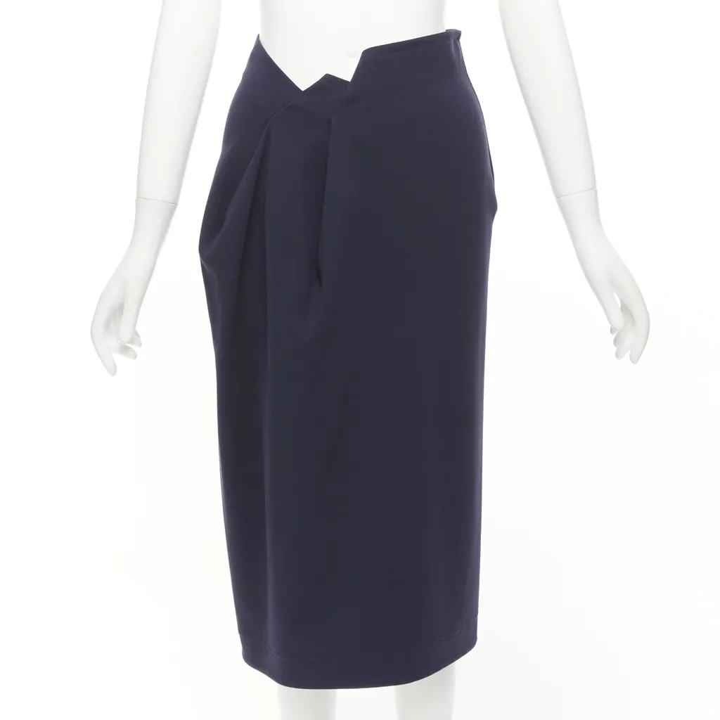 Jil Sander Jagged Waist Skirt Navy Never worn - Front View
