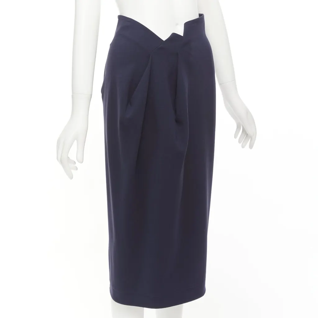 Jil Sander Jagged Waist Skirt Navy Never worn - Inside View