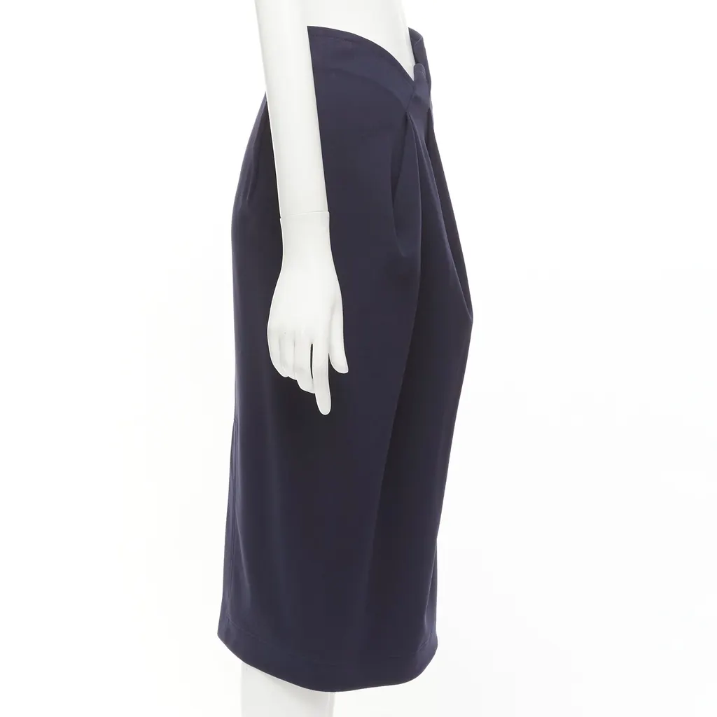 Jil Sander Jagged Waist Skirt Navy Never worn - Model View