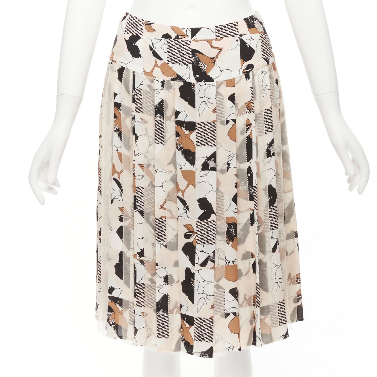 Oscar De La Renta Geometric Pleated Skirt