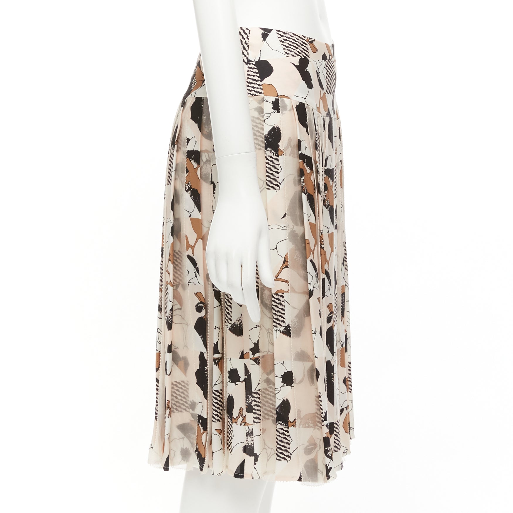 Oscar De La Renta Geometric Pleated Skirt - 4