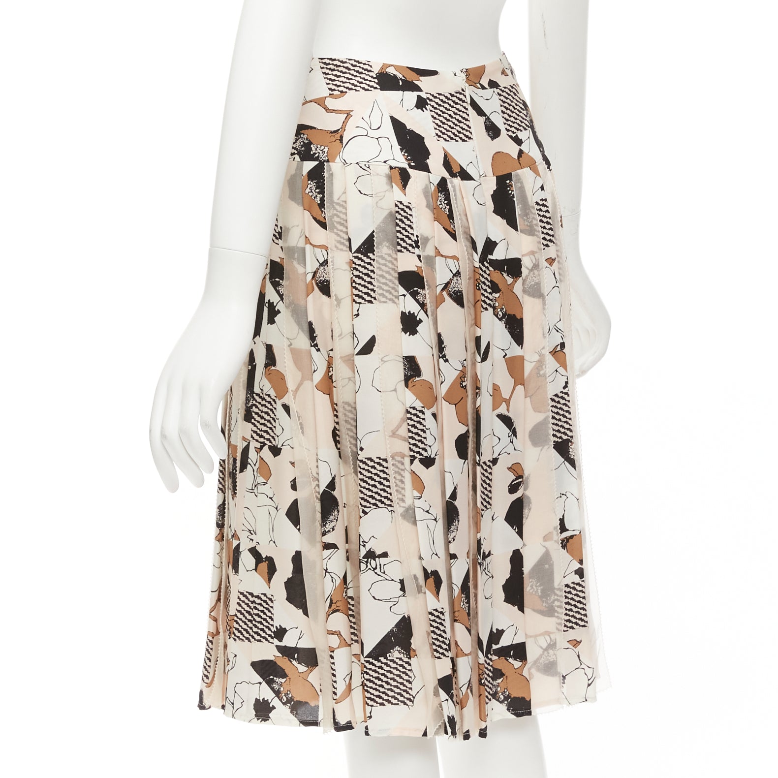 Oscar De La Renta Geometric Pleated Skirt - Detail 1