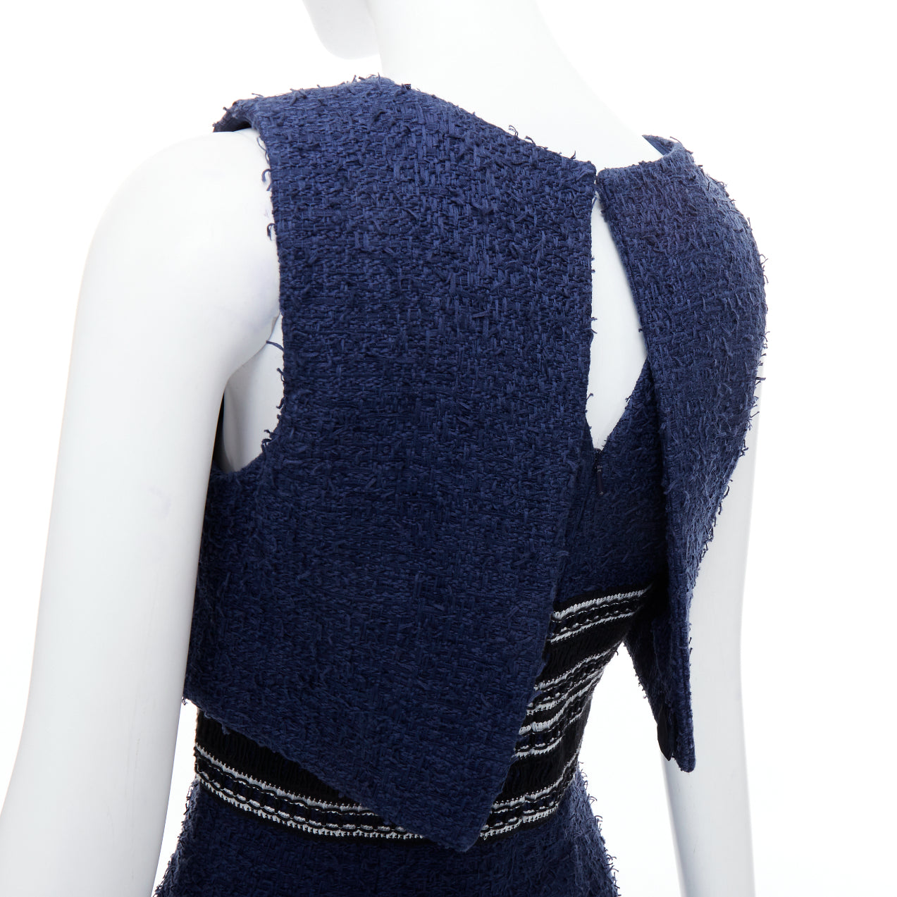 Oscar De La Renta Tweed Layered Dress - Back view