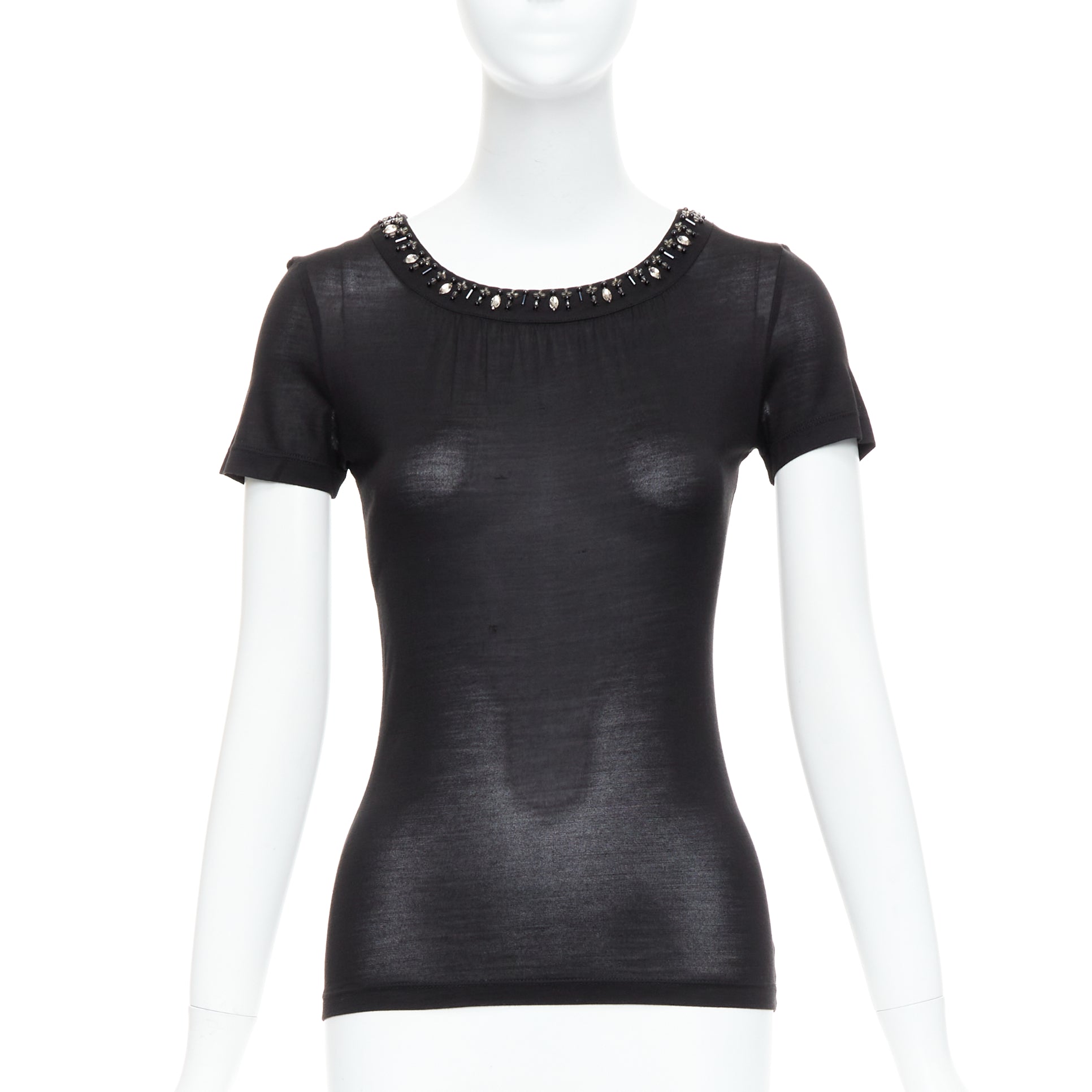 Christian Dior Beaded Collar Tee