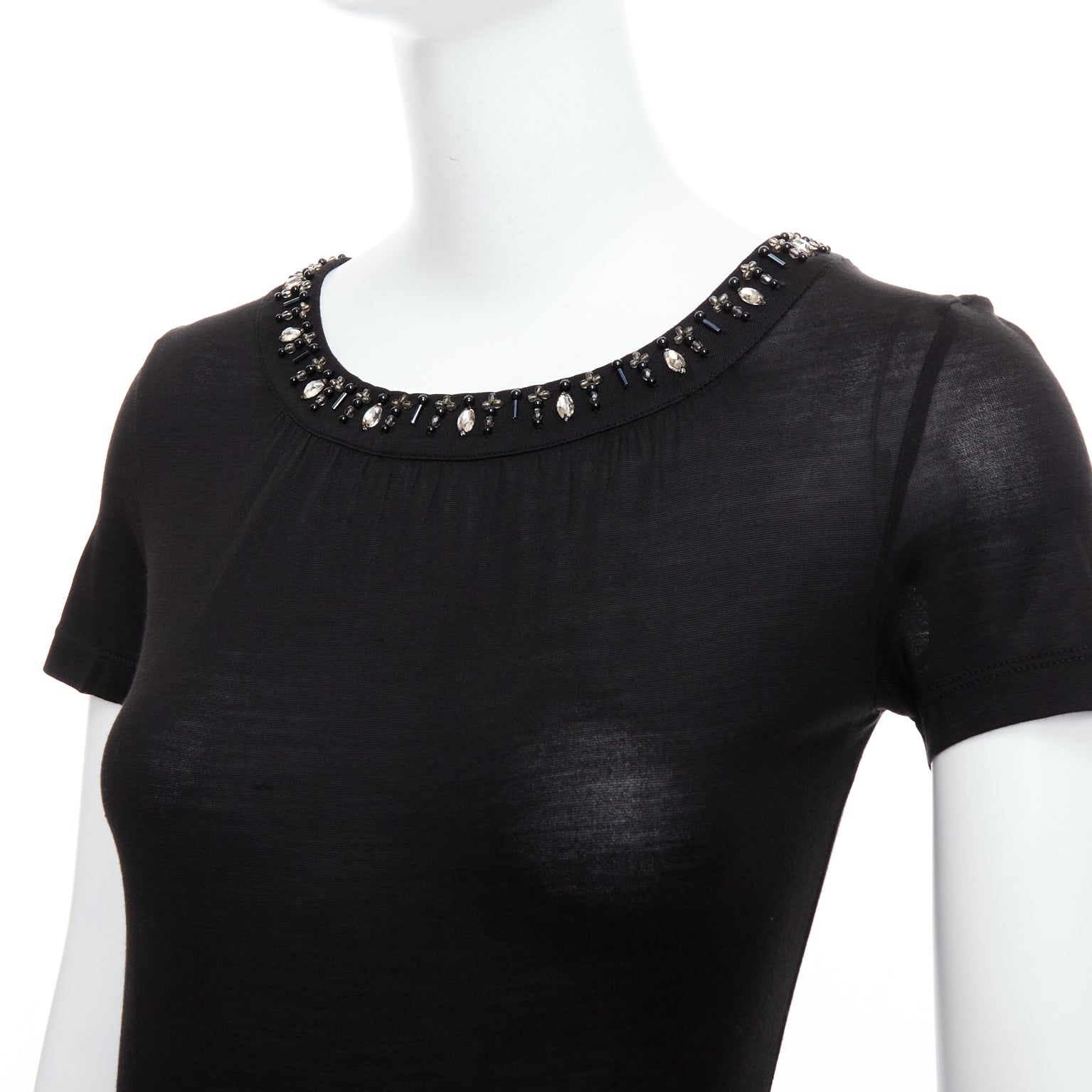 Christian Dior Beaded Collar Tee - Back view