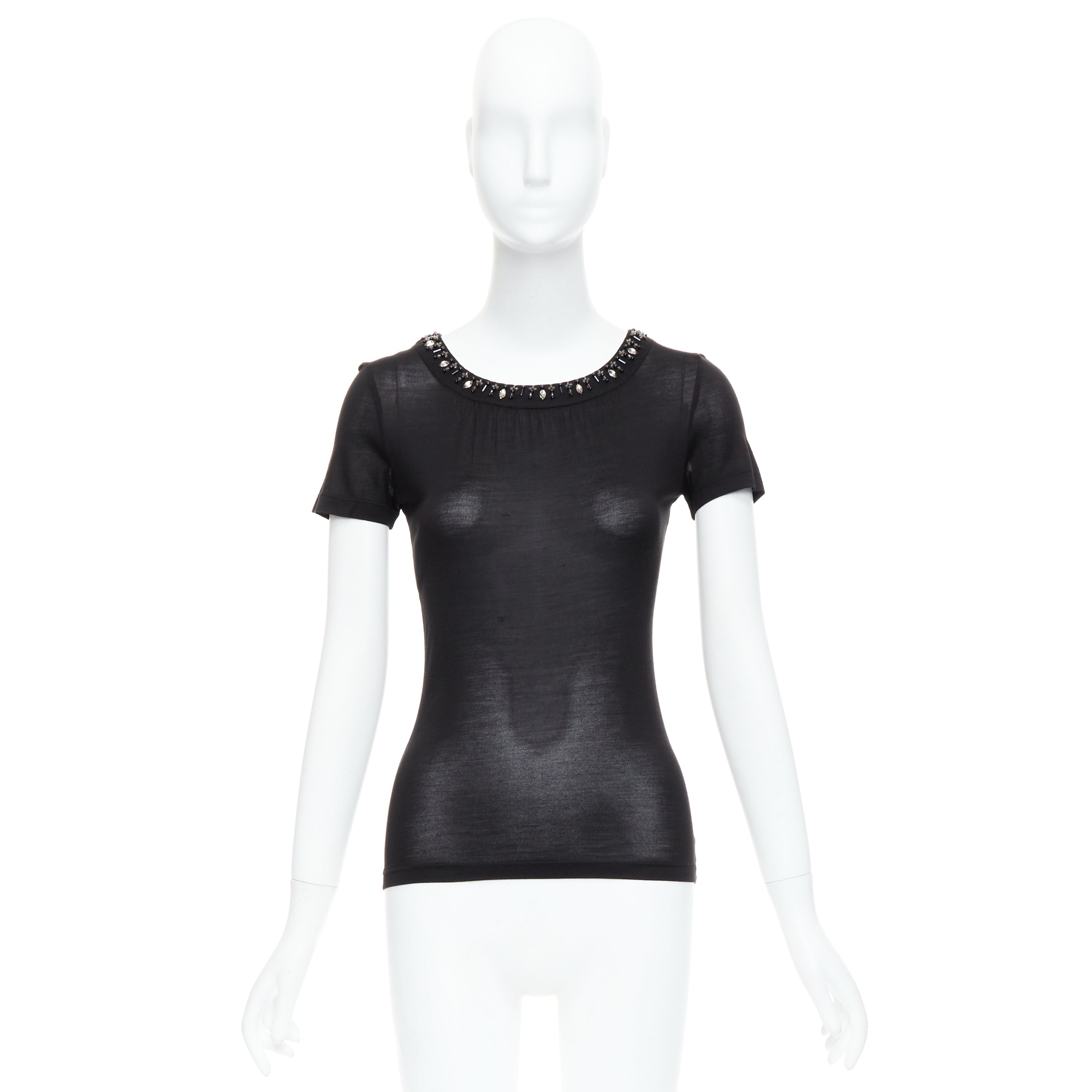 Christian Dior Beaded Collar Tee - Image 11
