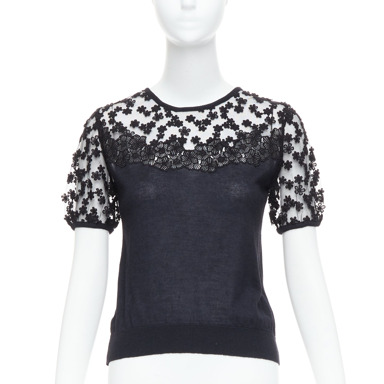 Giambattista Valli Floral Lace Sweater