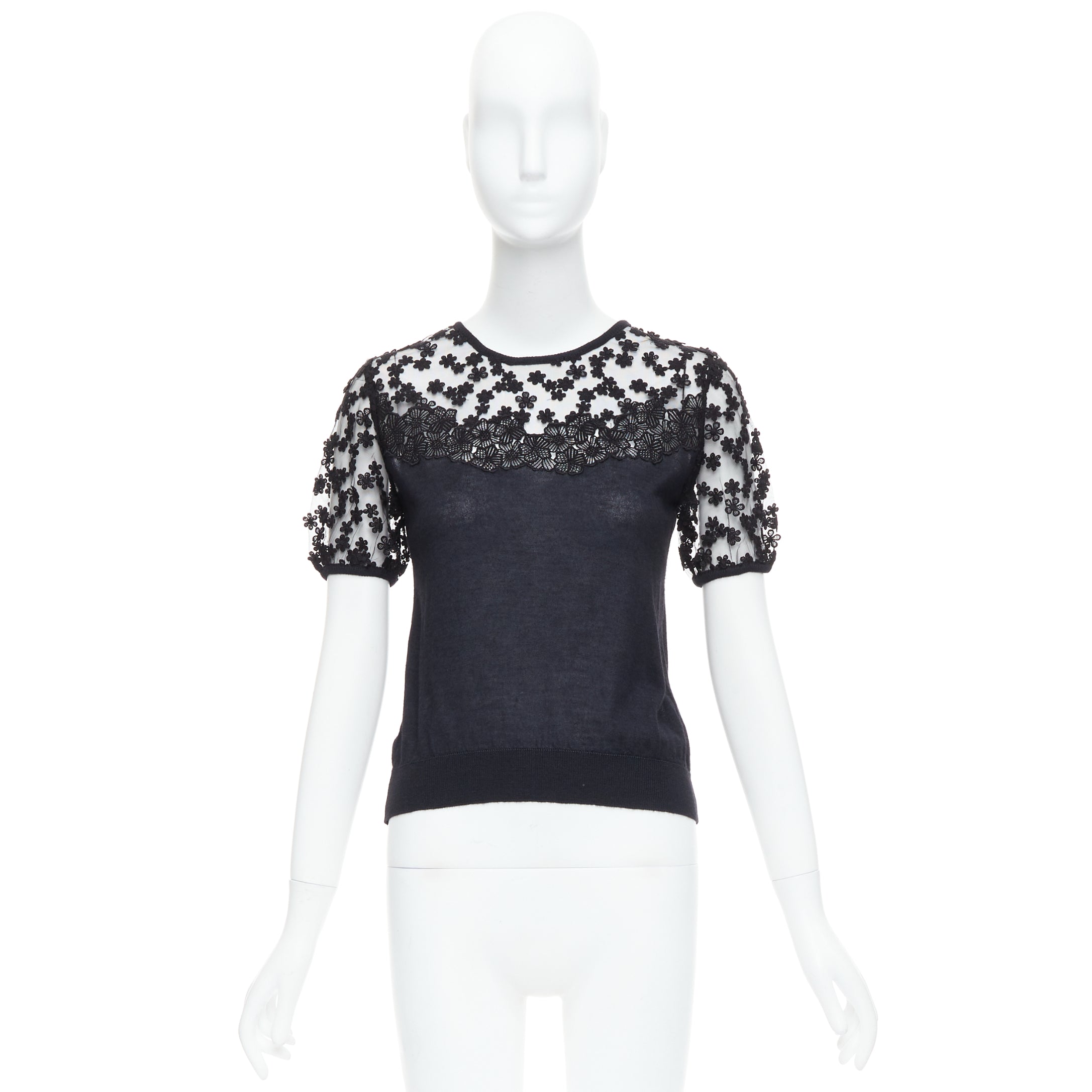 Giambattista Valli Floral Lace Sweater - Image 12