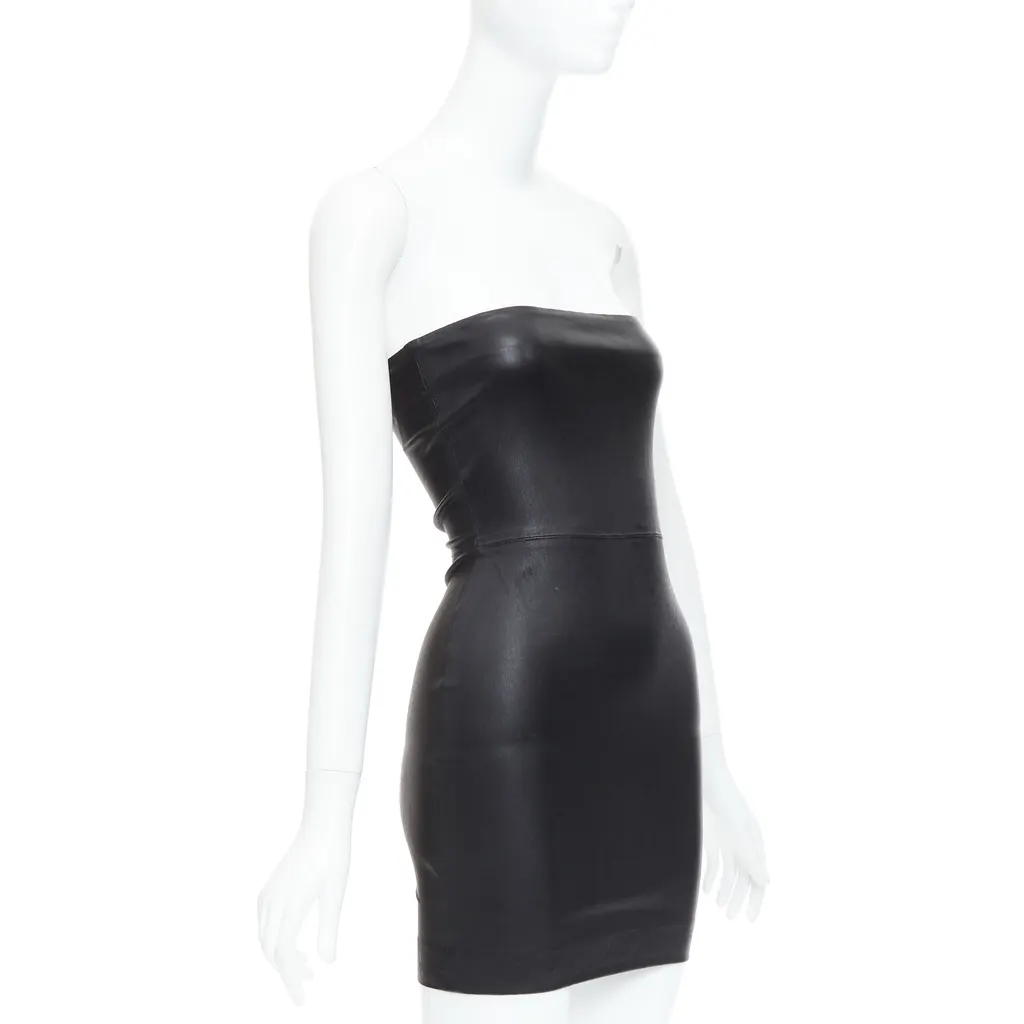 SPRWMN Leather Tube Dress Black Leather Good - Inside View