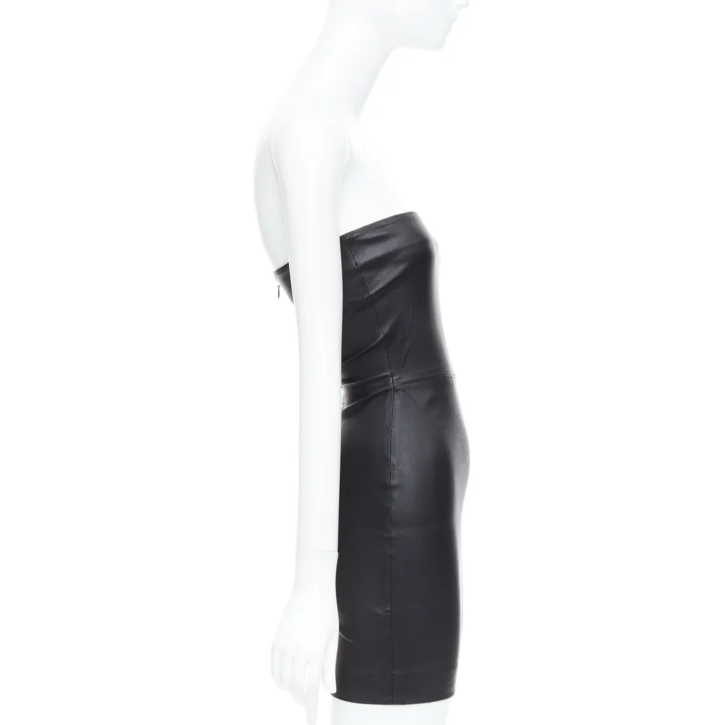 SPRWMN Leather Tube Dress Black Leather Good - Model View