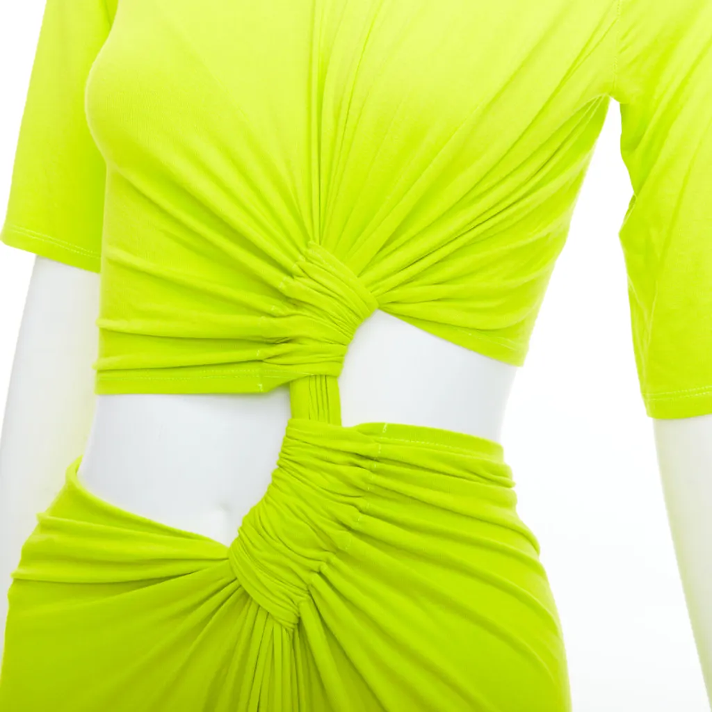 Sid Neigum Twist Draped Dress Green Polyester Very good - Back View