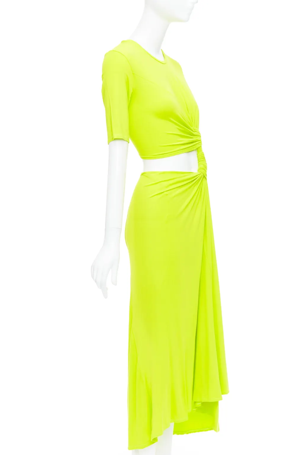 Sid Neigum Twist Draped Dress Green Polyester Very good - Inside View