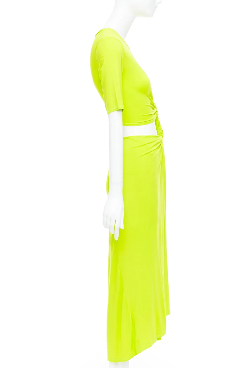 Sid Neigum Twist Draped Dress Green Polyester Very good - Model View