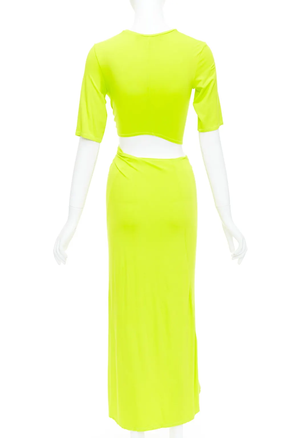 Sid Neigum Twist Draped Dress Green Polyester Very good - Box View