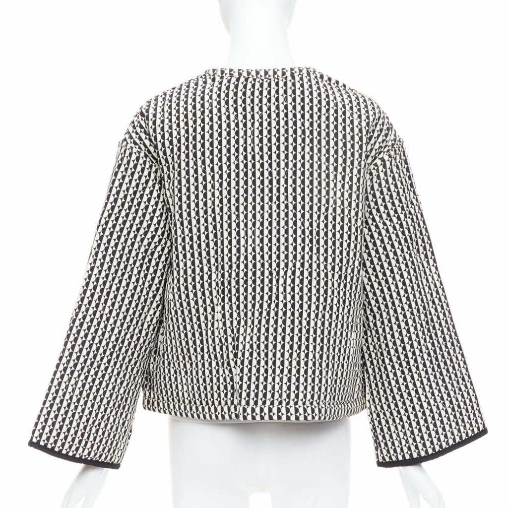 Oscar De La Renta Black Silk Padded Coat - Side view