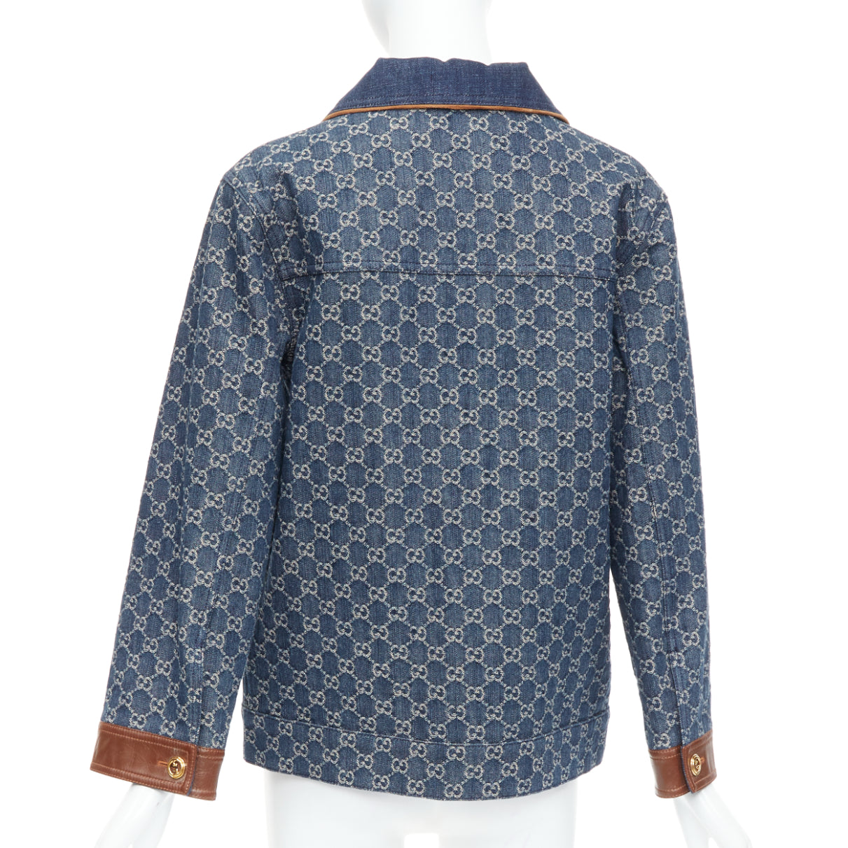 Gucci Blue Denim GG Coat - Detail 1