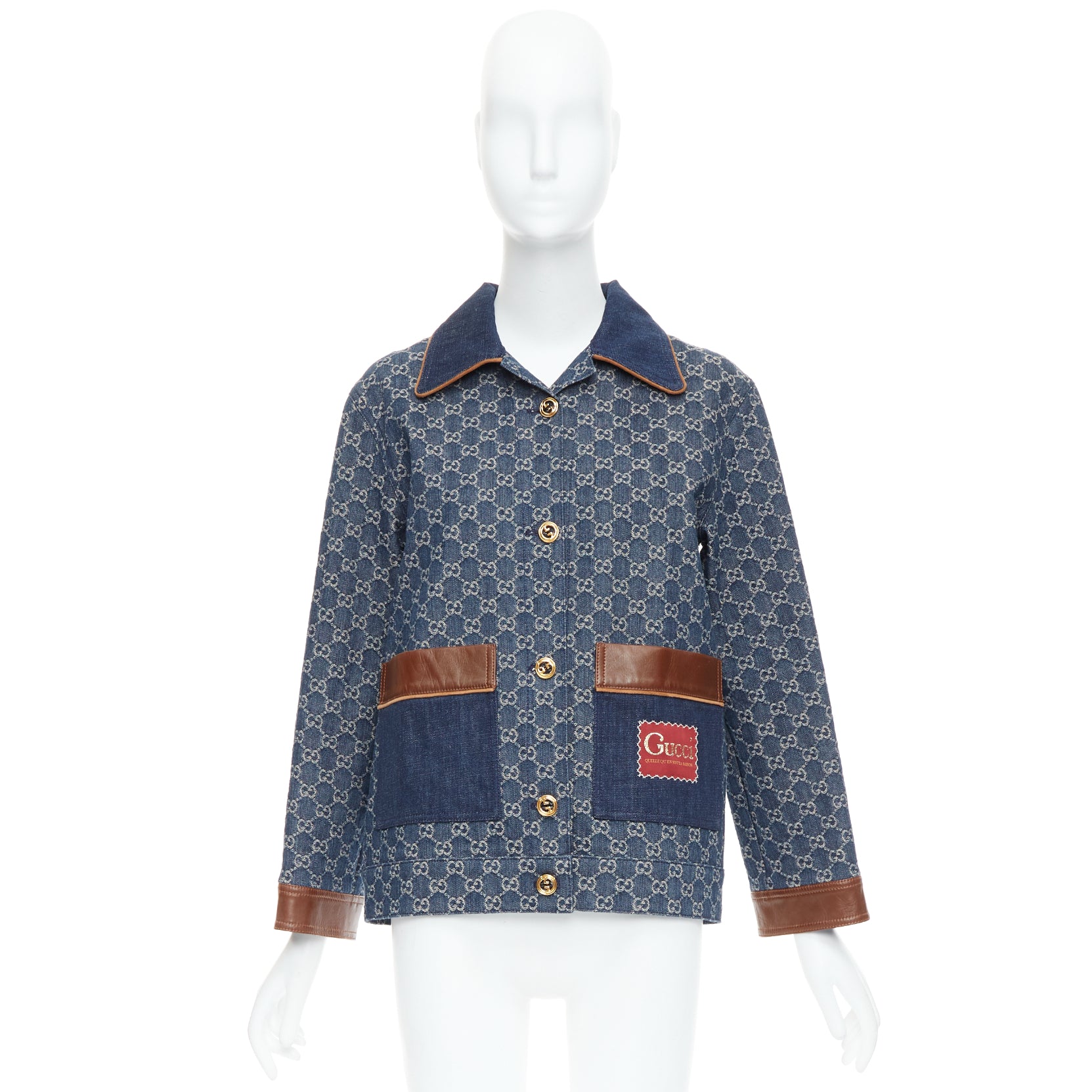 Gucci Blue Denim GG Coat - Image 12